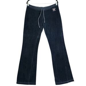 Polo Jeans Co Ralph Lauren Womens Vintage Velvet Sweatpants Size Med Navy Blue